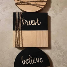 Load image into Gallery viewer, Home Decor Handcrafted Wood 3 SET RUSTIC WOOD