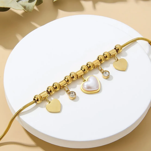 Simple Style Heart shape Stainless steel bracelet