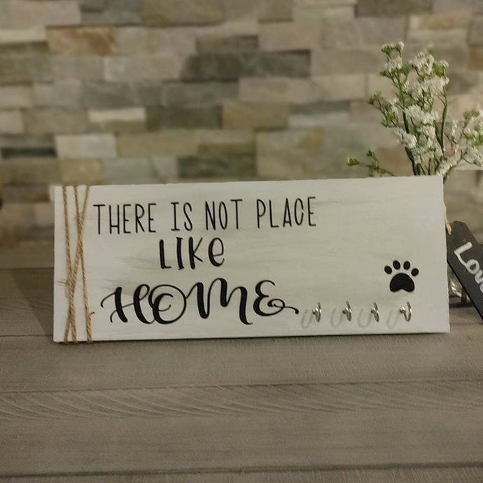 Home Decor THERE IS NOT PLACE LIKE HOME Handcrafted Wood KEYHOLDER