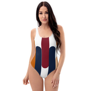 Abstract One-Piece Swimsuit