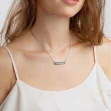 Load image into Gallery viewer, Wanderlust Engraved Silver Bar Chain Necklace or personalize it!

