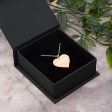Load image into Gallery viewer, Wanderlust Engraved Silver Heart Necklace or personalize it!
